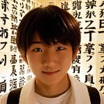 **Prompt:** A determined young Japanese student, late teens to early twenties, with a triumphant and hopeful expression, is metaphorically breaking through a shimmering, translucent wall constructed from stylized Japanese kanji characters and grammar symbols. Bright, warm light bursts from beyond the wall, symbolizing a significant breakthrough and rekindled motivation in their JLPT studies. Glowing Japanese flashcards and open textbooks float around them, enhancing the dynamic and inspiring atmosphere.