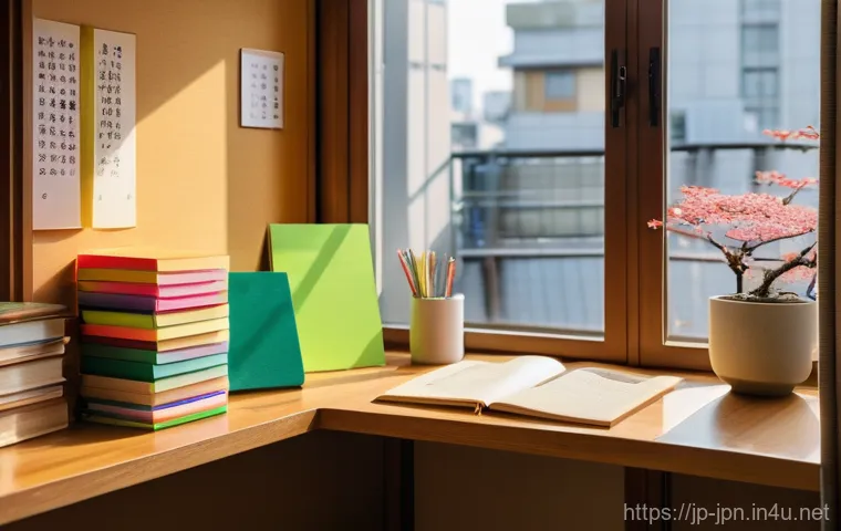 JLPT와 일본 내 국제 컨퍼런스 참석 사례 - **Prompt 1: A determined young adult, of diverse ethnicity, is engaged in Japanese language study in...