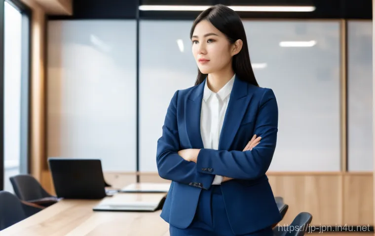 JLPT N2 취득 후 일본 취업 성공 스토리 - A focused and determined young female student, in her early 20s, with a hopeful expression, sits at ...