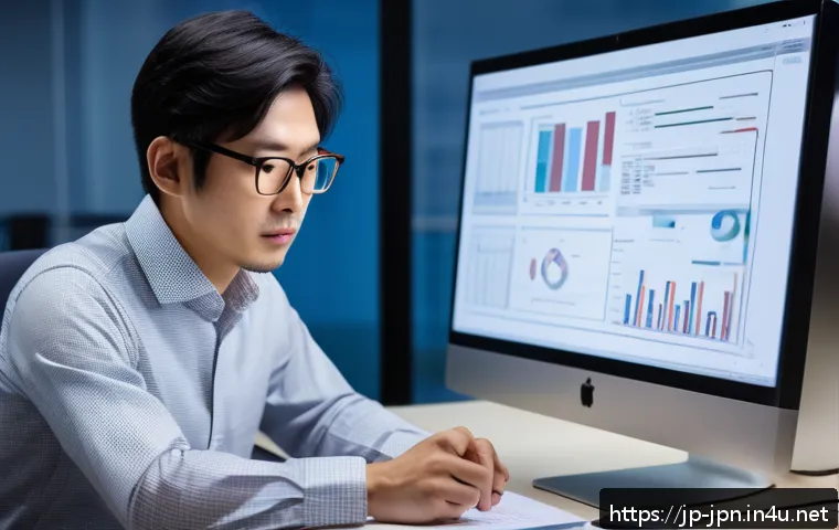 JLPT와 일본 내 고급 직무 진출 사례 - A professional Japanese IT engineer of foreign descent in a modern office environment, wearing busin...
