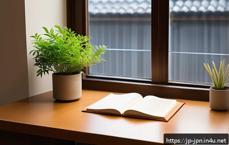 JLPT 시험을 위한 실전 환경 조성법 - A modern, tidy Japanese study space designed for maximum concentration: a minimalist wooden desk wit...